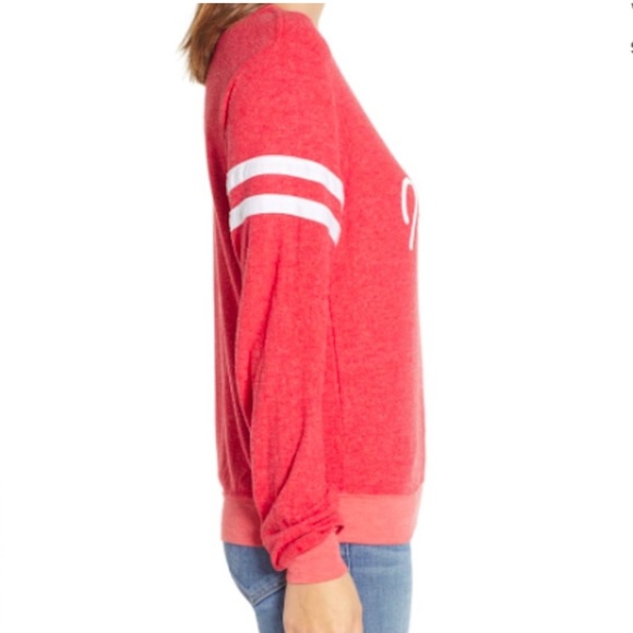 Wildfox Red 'Merry' V-Neck Sweater - Picture 7 of 7